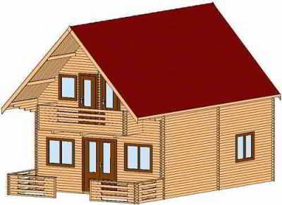 Maison bois en kit POMORIE à étage avec terrasse environ 120m2 